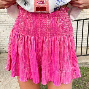 Queen of Sparkles Pink Shimmer Swing Pleated Shorts